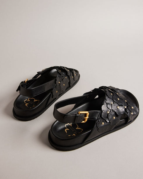 MIARAH-Sandals-Put a spring in your step with MIARAH. A classic slider style embellished with our mignature magnolias all over the straps, these shoes are just asking to see the sun. Take them to the beach, the pool or out in the city on a sunny day. Sliders Leather Magnolia embellished Ankle strap Open toe Metallic studs Buckle fastening- Ted Baker Romania